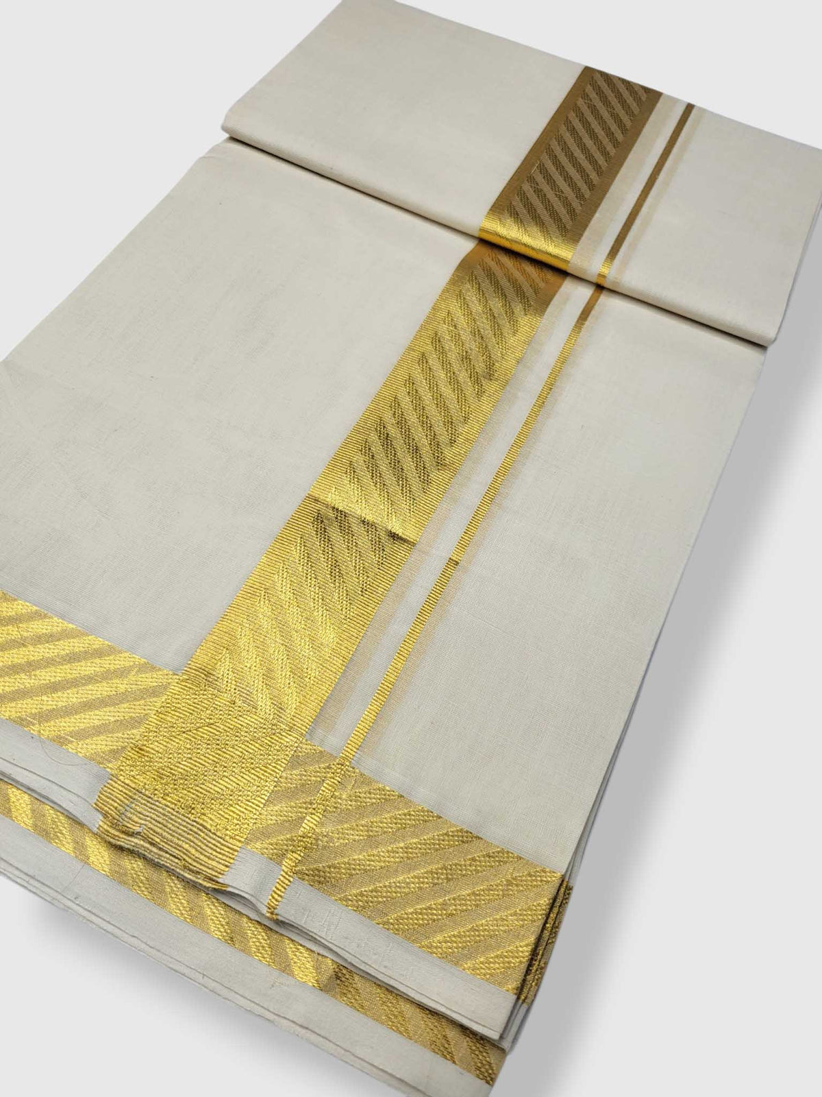 Premium Wedding Handloom Balaramapuram Unaakupaavu Kasavu Mundu for Men