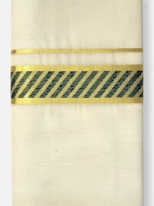Premium Wedding Handloom Balaramapuram Unaakupaavu Kasavu Mundu for Men