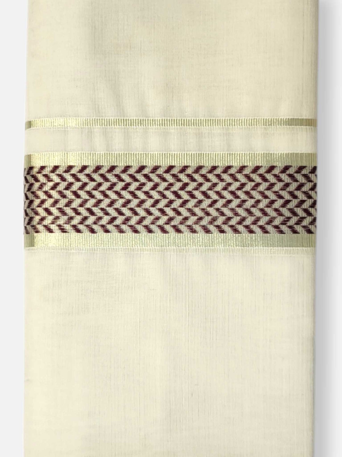 Premium Wedding Handloom Balaramapuram Unaakupaavu Kasavu Mundu for Men