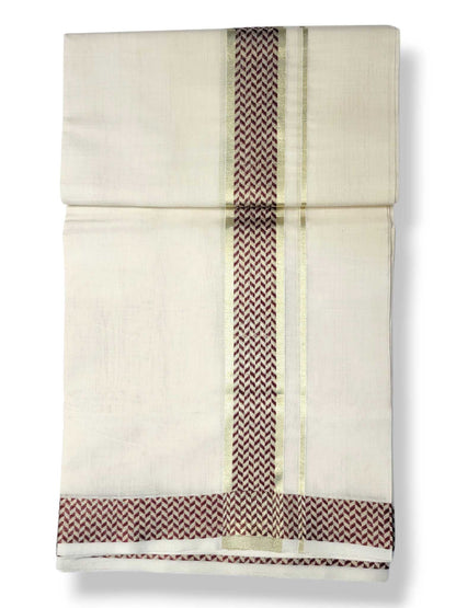 Premium Wedding Handloom Balaramapuram Unaakupaavu Kasavu Mundu for Men