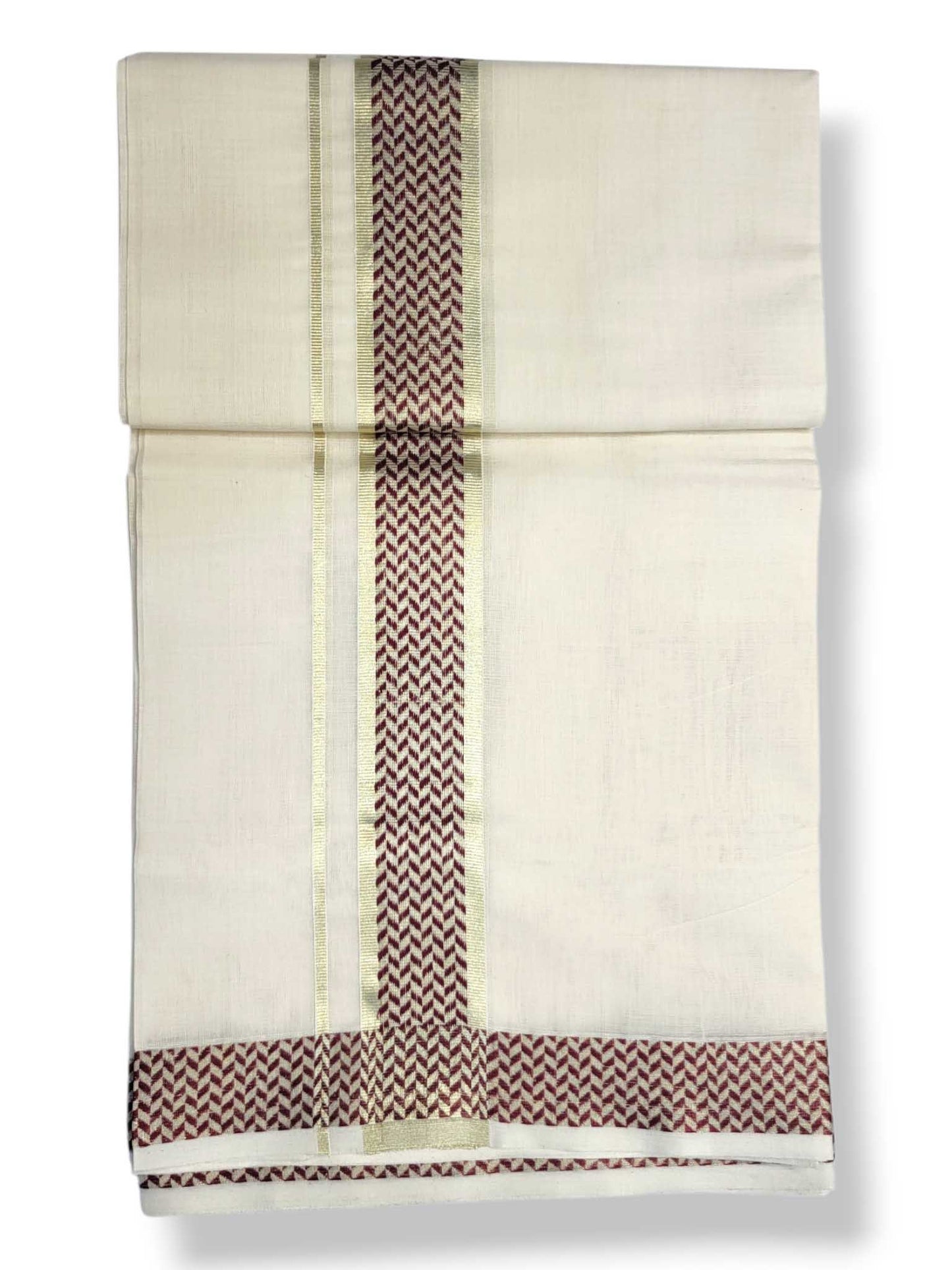 Premium Wedding Handloom Balaramapuram Unaakupaavu Kasavu Mundu for Men