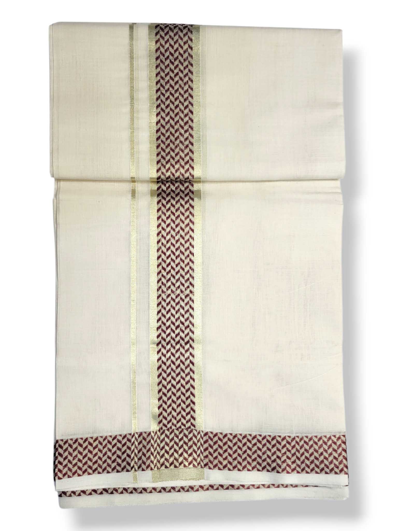 Premium Wedding Handloom Balaramapuram Unaakupaavu Kasavu Mundu for Men