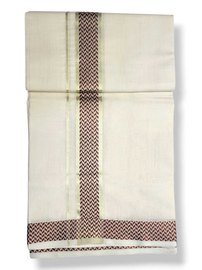 Premium Wedding Handloom Balaramapuram Unaakupaavu Kasavu Mundu for Men