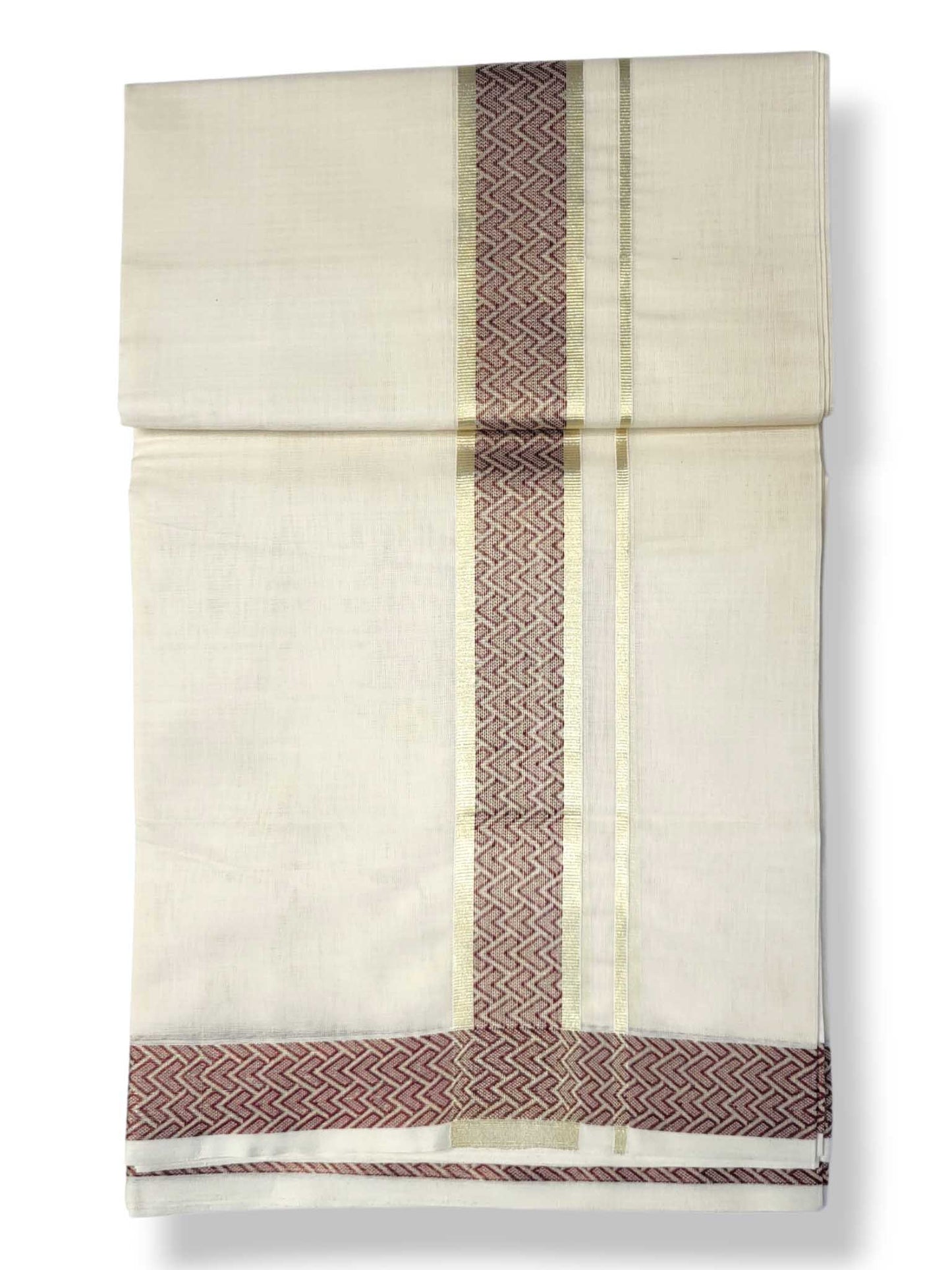 Premium Wedding Handloom Balaramapuram Unaakupaavu Kasavu Mundu for Men