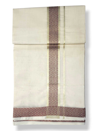 Premium Wedding Handloom Balaramapuram Unaakupaavu Kasavu Mundu for Men