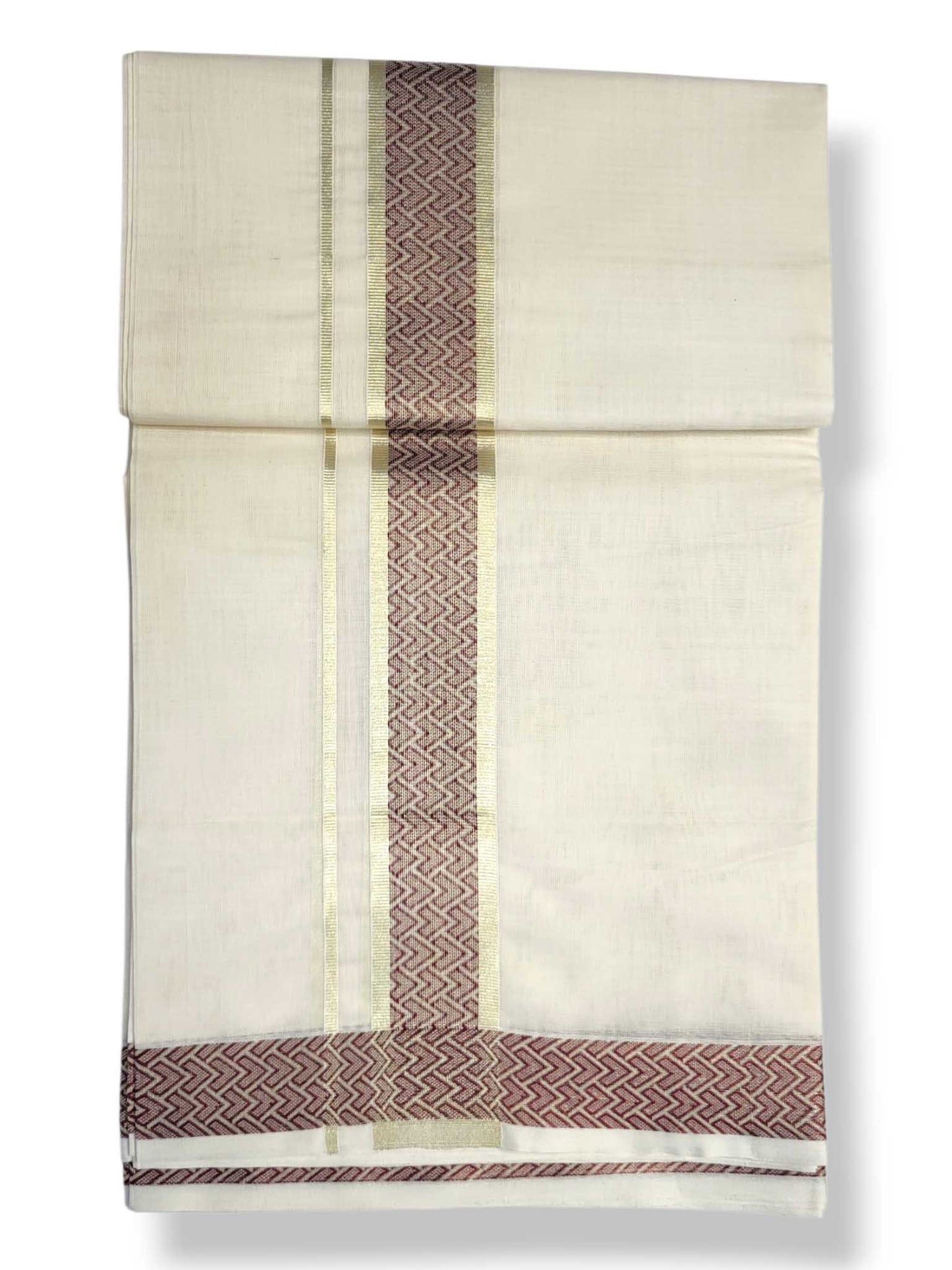 Premium Wedding Handloom Balaramapuram Unaakupaavu Kasavu Mundu for Men