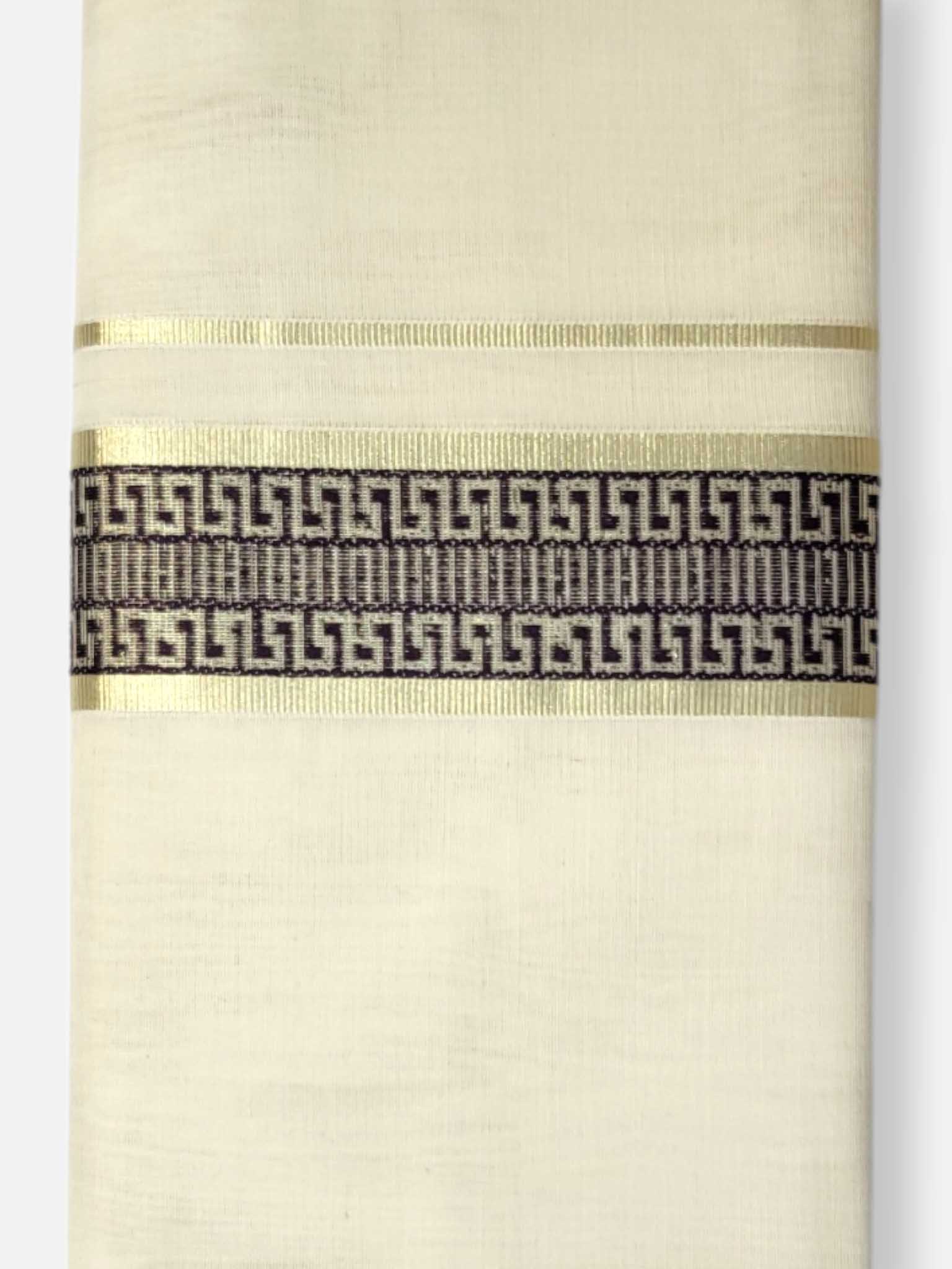 Premium Wedding Handloom Balaramapuram Unaakupaavu Kasavu Mundu for Men