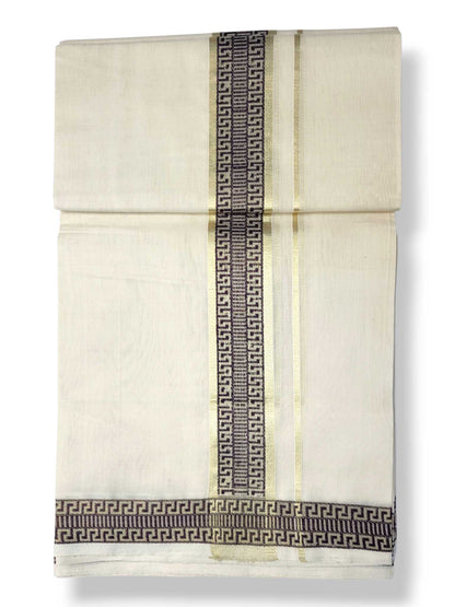 Premium Wedding Handloom Balaramapuram Unaakupaavu Kasavu Mundu for Men