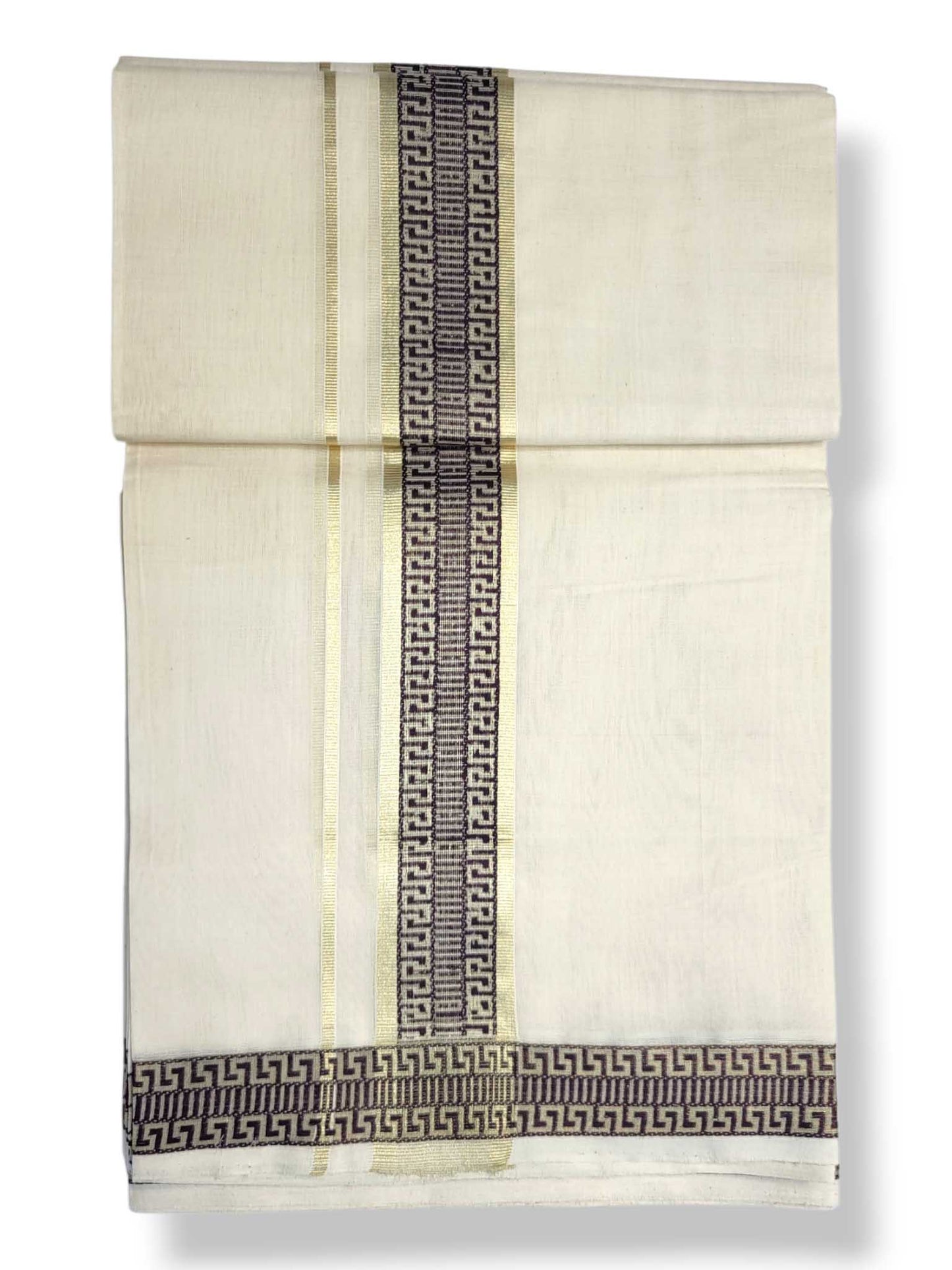 Premium Wedding Handloom Balaramapuram Unaakupaavu Kasavu Mundu for Men