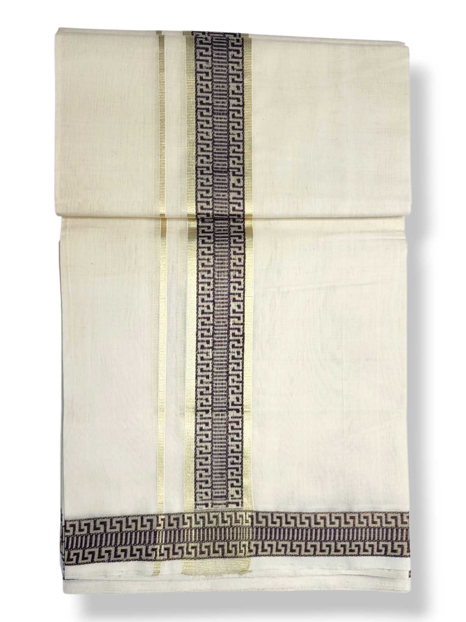 Premium Wedding Handloom Balaramapuram Unaakupaavu Kasavu Mundu for Men