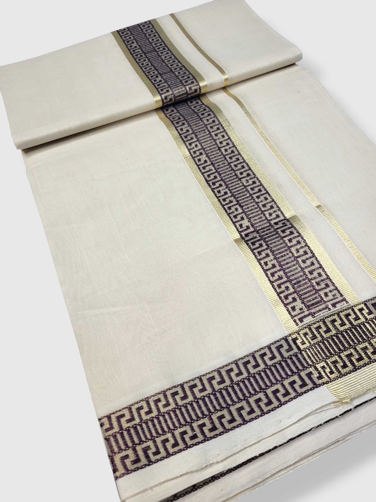 Premium Wedding Handloom Balaramapuram Unaakupaavu Kasavu Mundu for Men