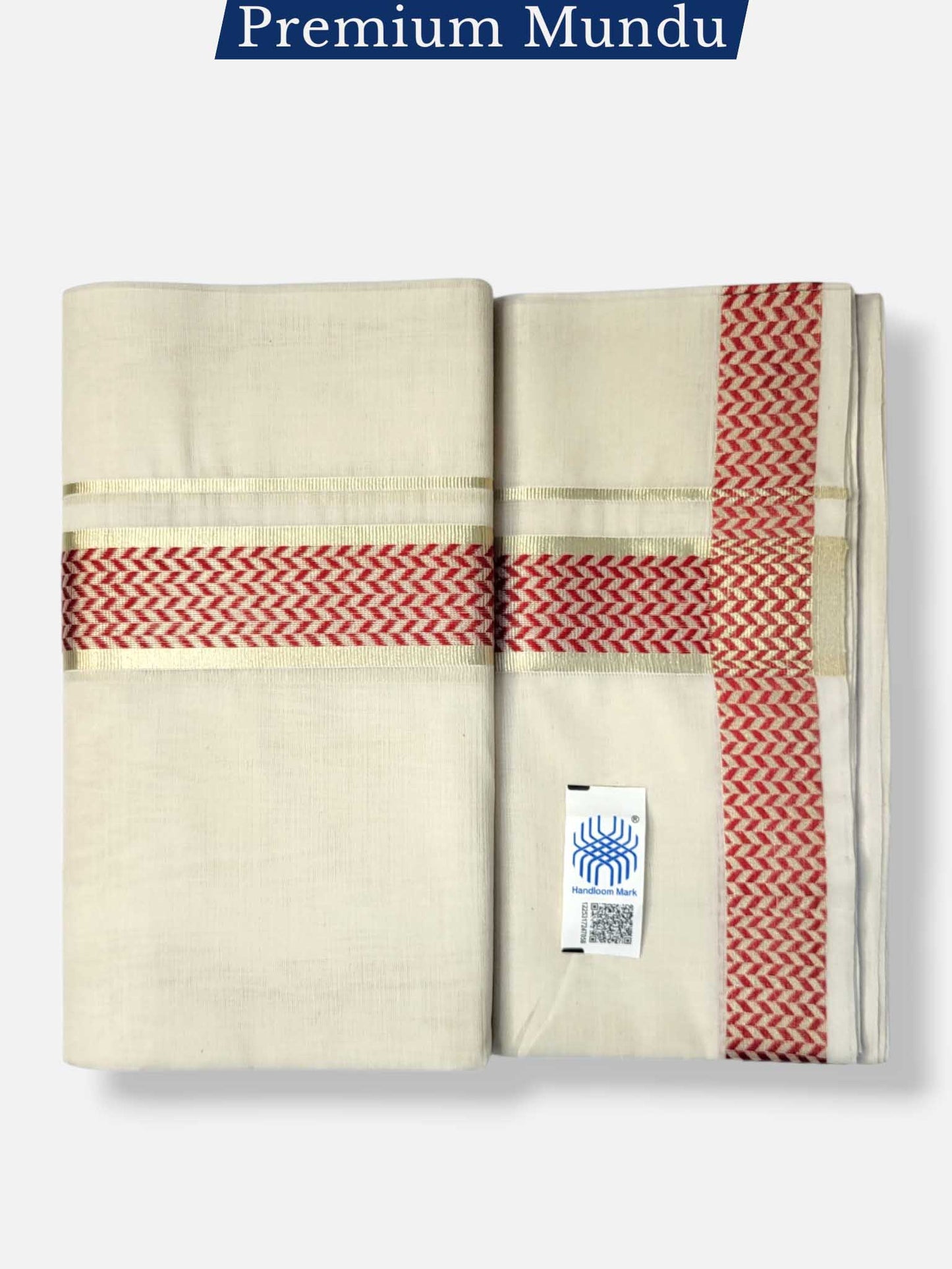 Premium Wedding Handloom Balaramapuram Unaakupaavu Kasavu Mundu for Men