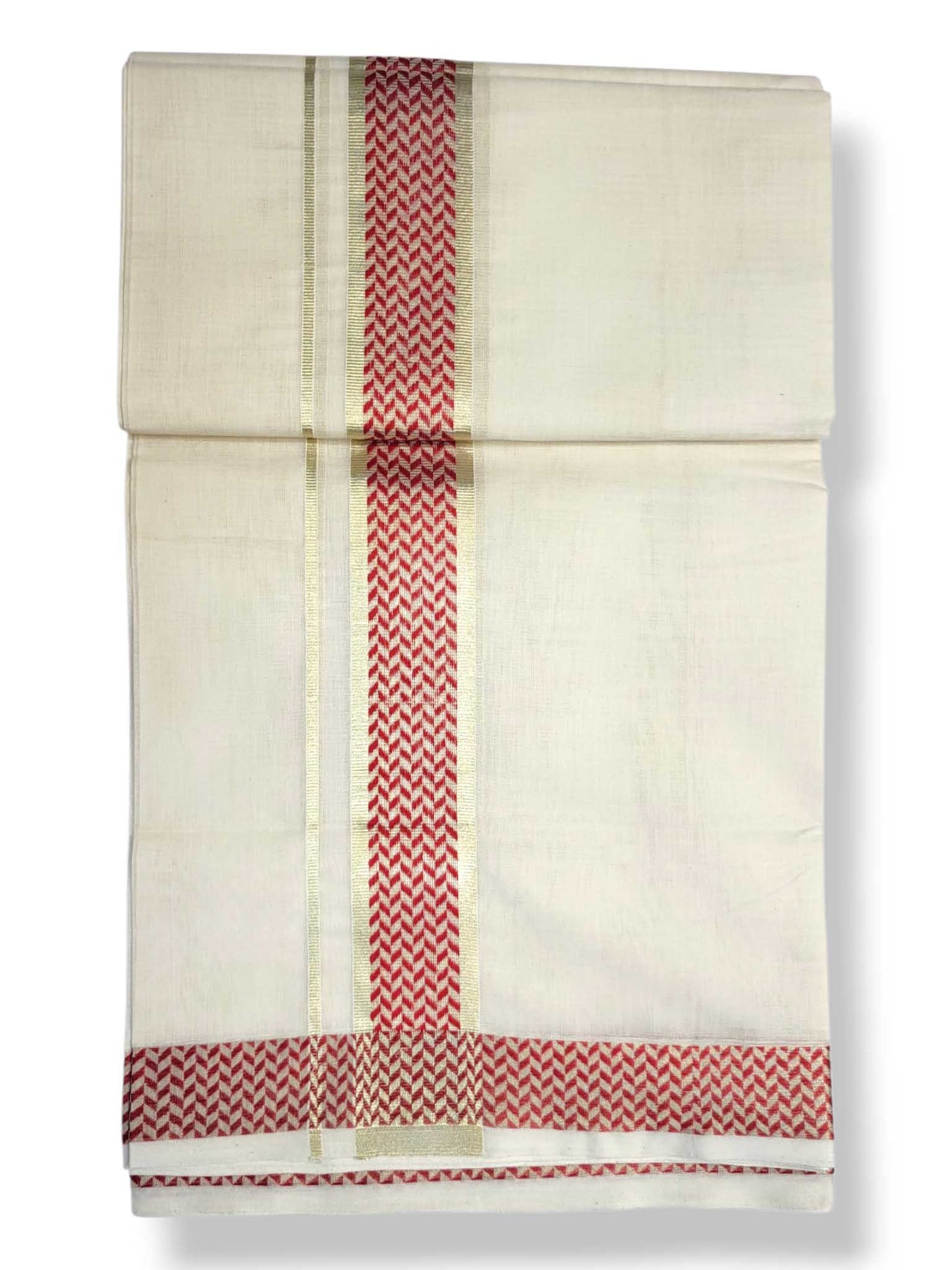 Premium Wedding Handloom Balaramapuram Unaakupaavu Kasavu Mundu for Men