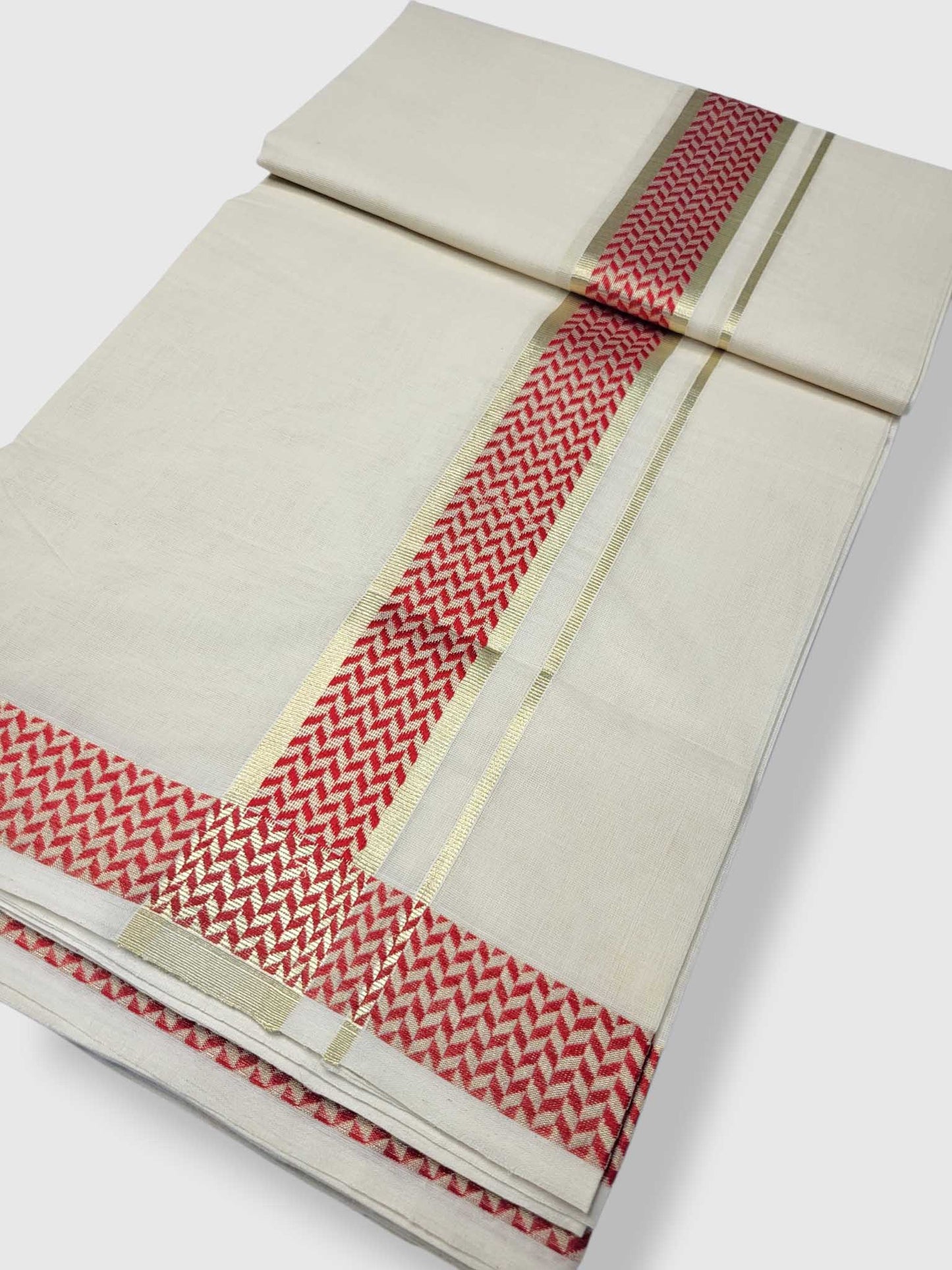 Premium Wedding Handloom Balaramapuram Unaakupaavu Kasavu Mundu for Men