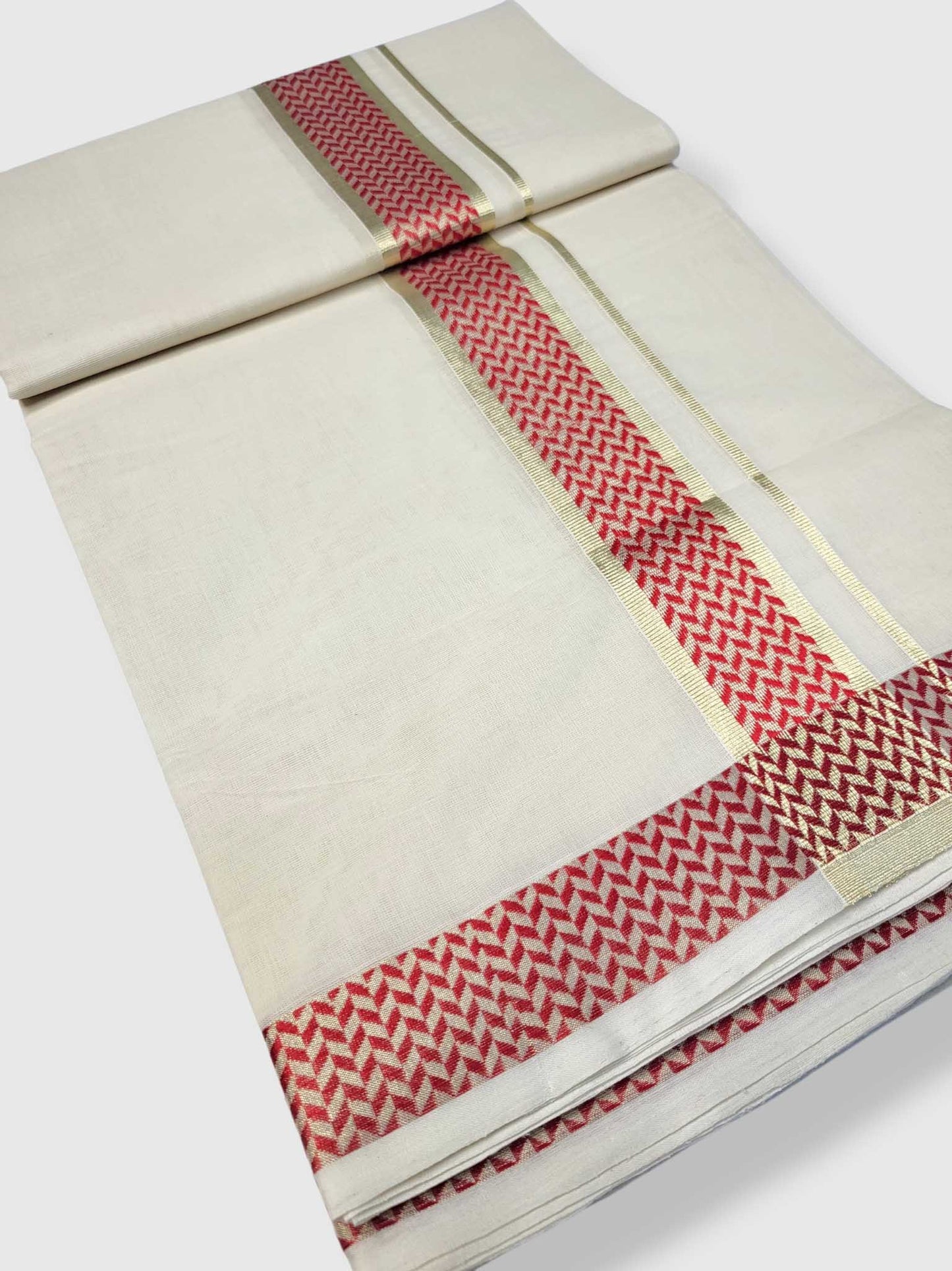 Premium Wedding Handloom Balaramapuram Unaakupaavu Kasavu Mundu for Men