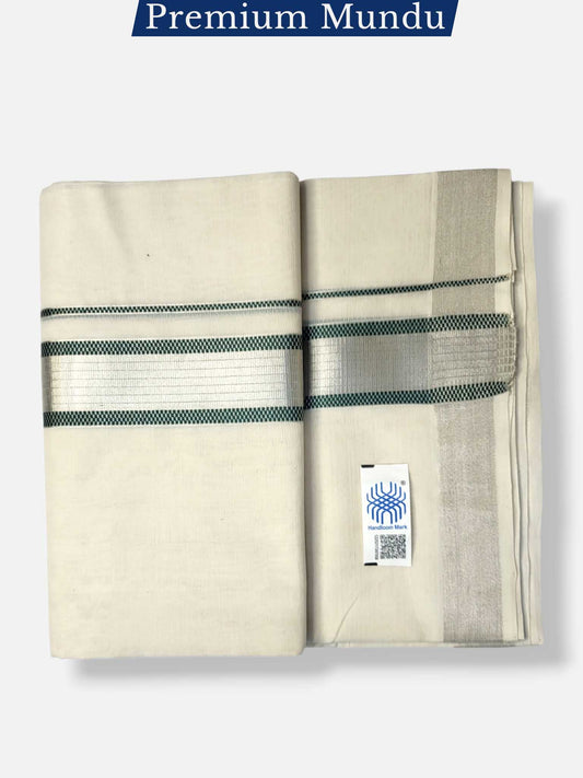 Premium Wedding Handloom Balaramapuram Unaakupaavu Kasavu Mundu for Men