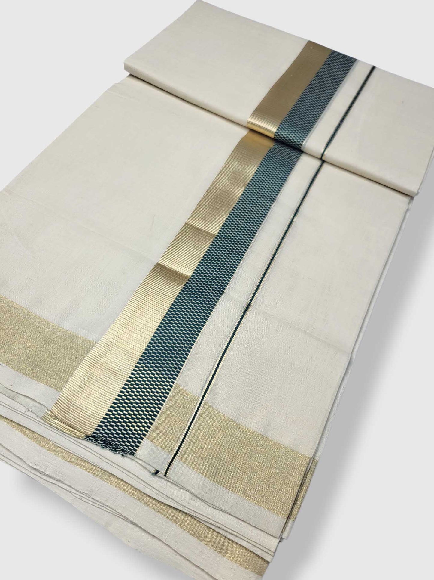 Premium Wedding Handloom Balaramapuram Unaakupaavu Kasavu Mundu for Men