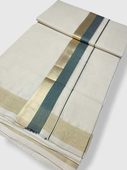 Premium Wedding Handloom Balaramapuram Unaakupaavu Kasavu Mundu for Men