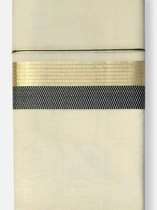 Premium Wedding Handloom Balaramapuram Unaakupaavu Kasavu Mundu for Men