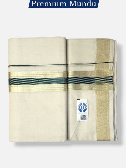 Premium Wedding Handloom Balaramapuram Unaakupaavu Kasavu Mundu for Men