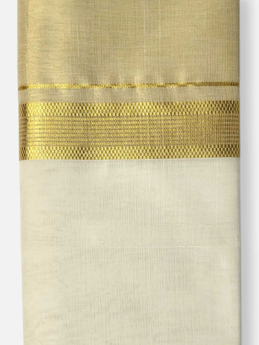 Premium Wedding Handloom Balaramapuram Unaakupaavu Kasavu Mundu for Men