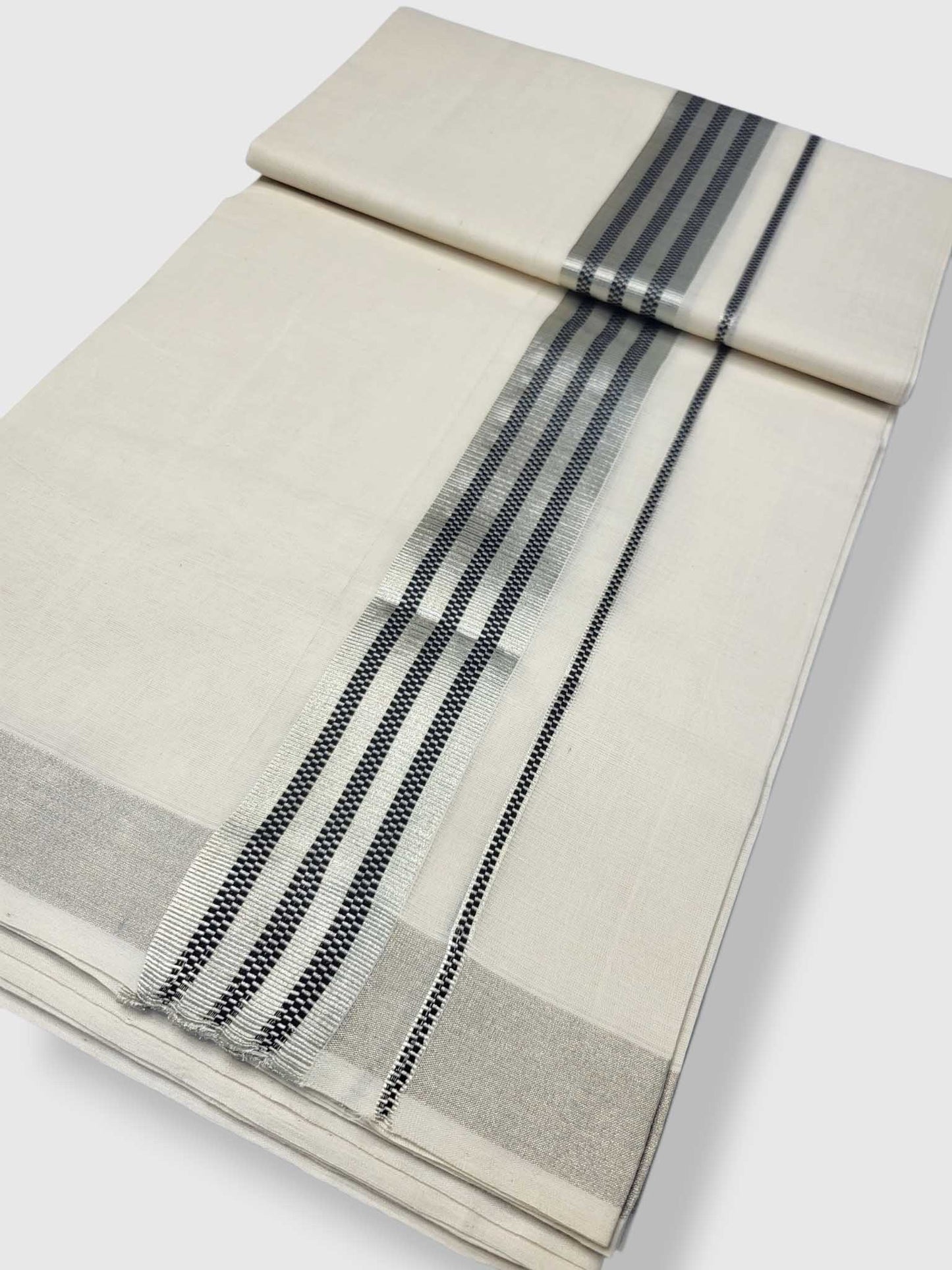Premium Wedding Handloom Balaramapuram Unaakupaavu Kasavu Mundu for Men