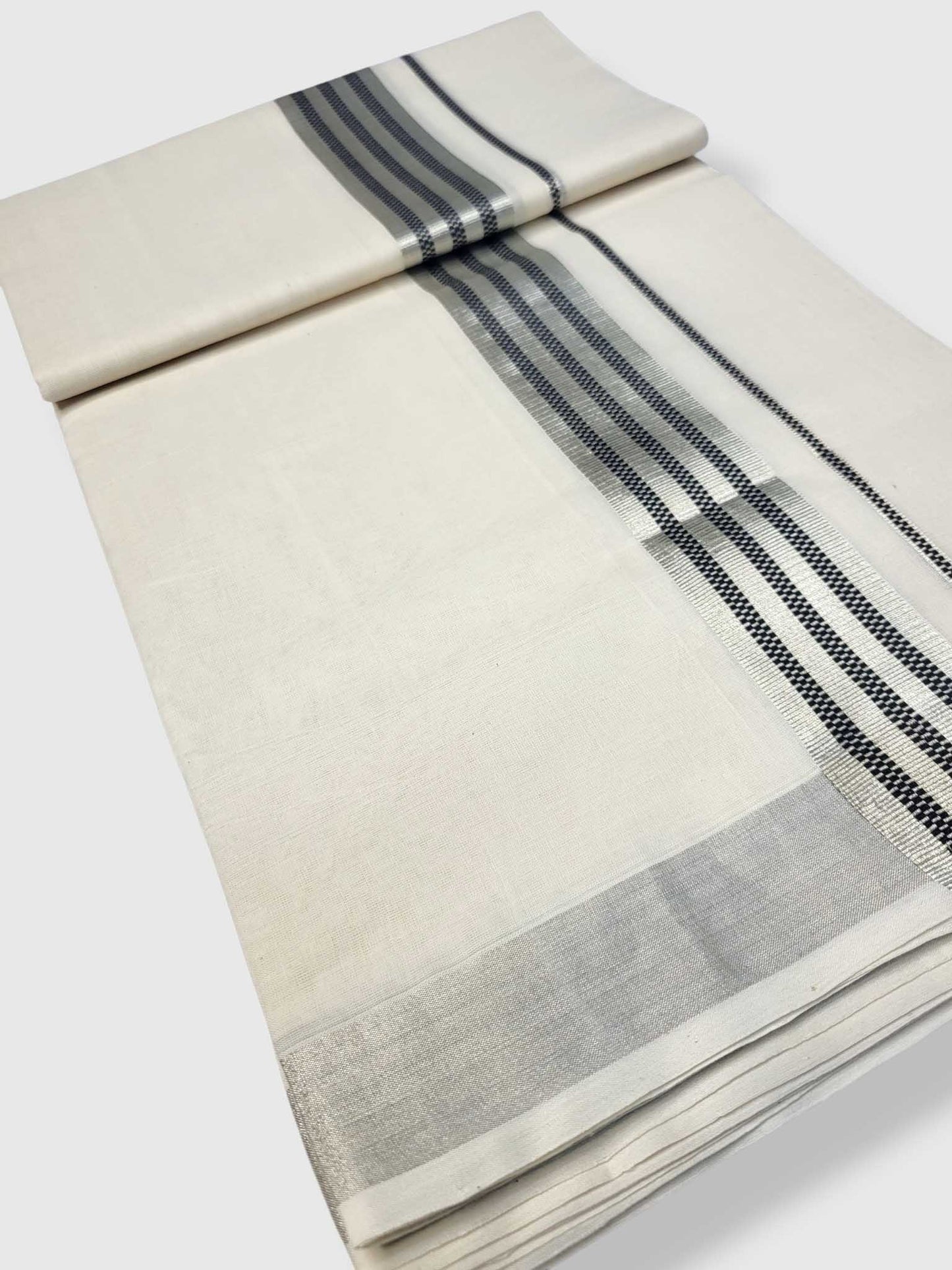 Premium Wedding Handloom Balaramapuram Unaakupaavu Kasavu Mundu for Men
