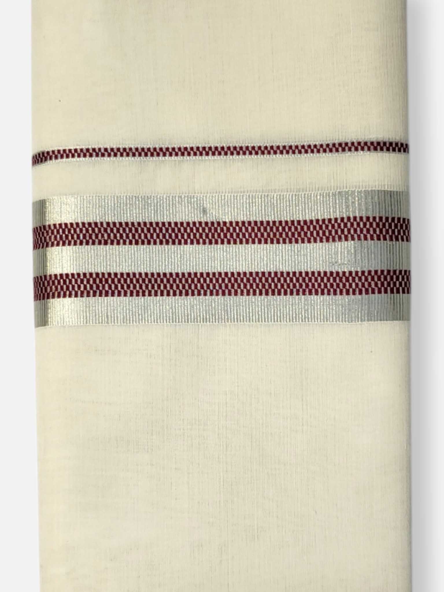 Premium Wedding Handloom Balaramapuram Unaakupaavu Kasavu Mundu for Men