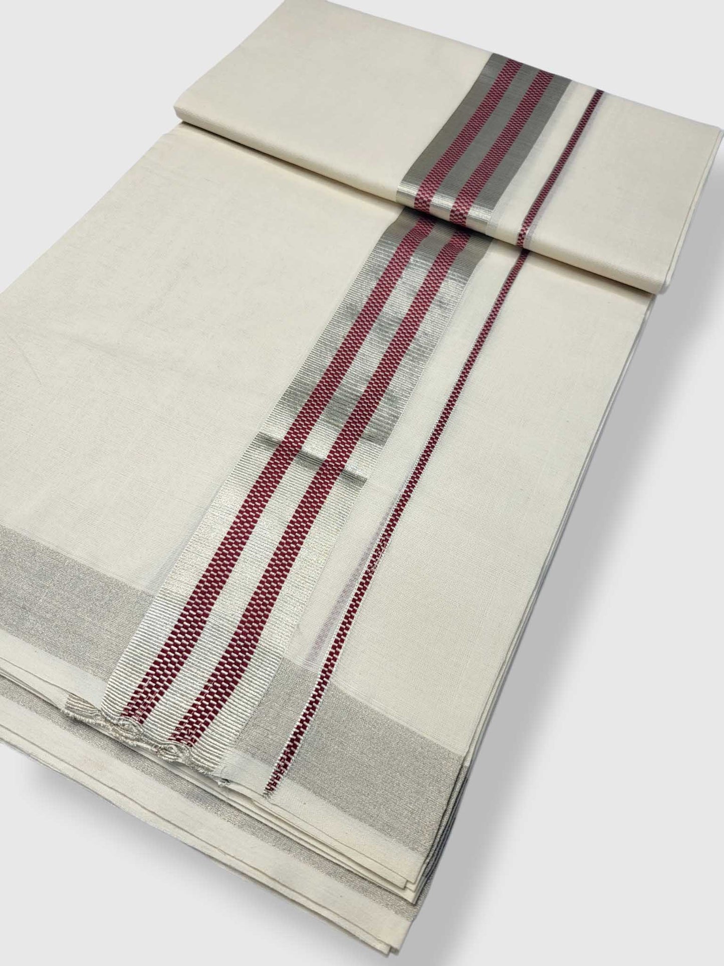 Premium Wedding Handloom Balaramapuram Unaakupaavu Kasavu Mundu for Men
