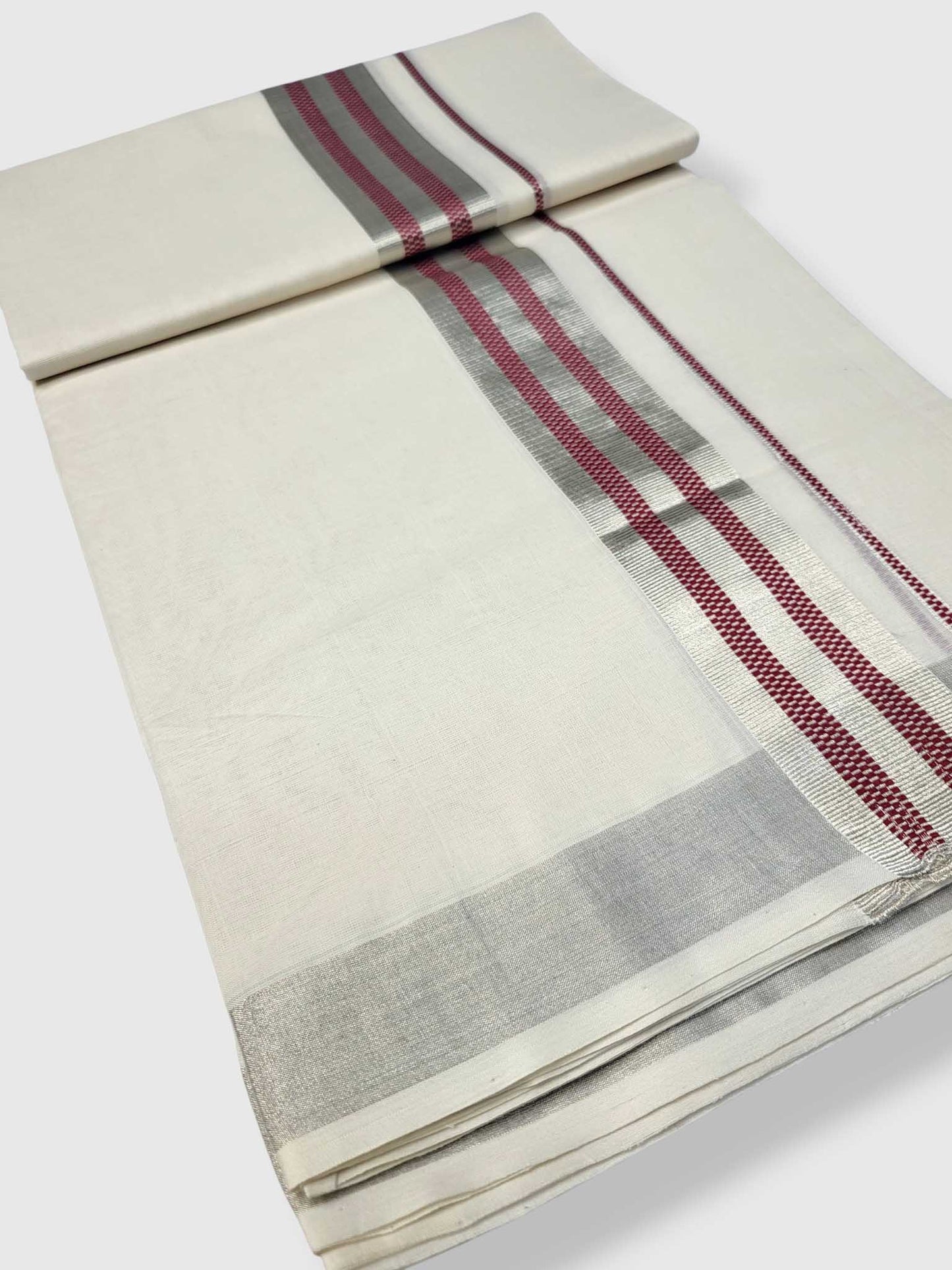 Premium Wedding Handloom Balaramapuram Unaakupaavu Kasavu Mundu for Men