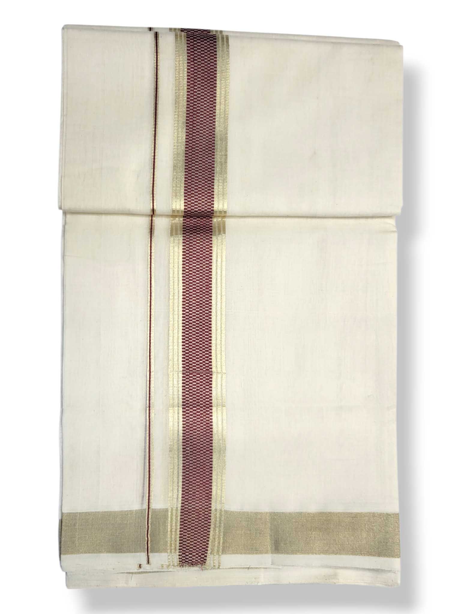 Premium Wedding Handloom Balaramapuram Unaakupaavu Kasavu Mundu for Men