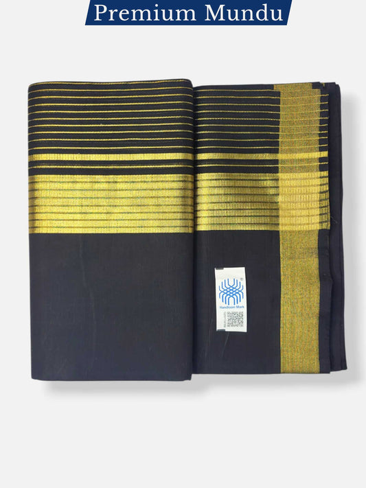 Premium Wedding Handloom Balaramapuram Unaakupaavu Kasavu Mundu for Men
