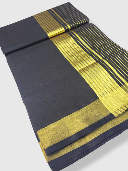 Premium Wedding Handloom Balaramapuram Unaakupaavu Kasavu Mundu for Men