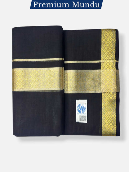 Premium Wedding Handloom Balaramapuram Unaakupaavu Kasavu Mundu for Men
