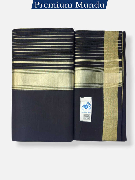 Premium Wedding Handloom Balaramapuram Unaakupaavu Kasavu Mundu for Men
