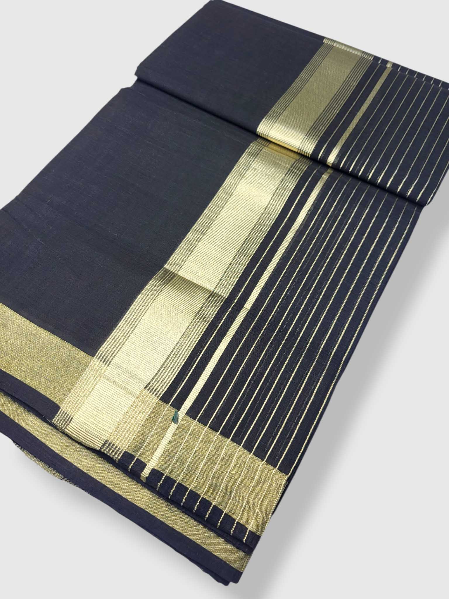 Premium Wedding Handloom Balaramapuram Unaakupaavu Kasavu Mundu for Men