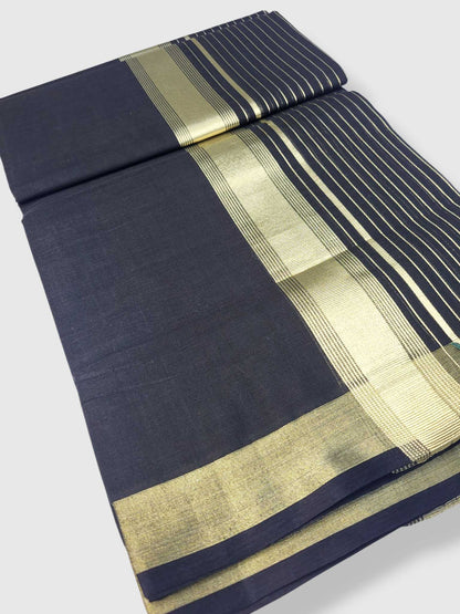 Premium Wedding Handloom Balaramapuram Unaakupaavu Kasavu Mundu for Men