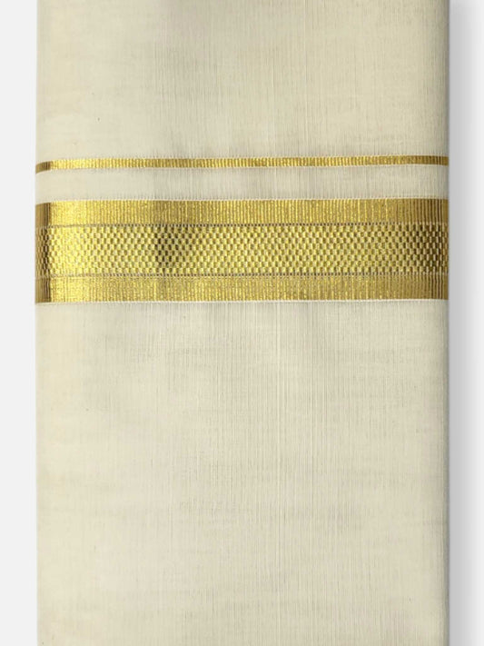 Premium Wedding Handloom Balaramapuram Unaakupaavu Kasavu Mundu for Men