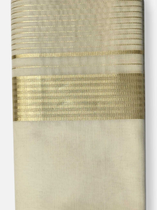 Premium Wedding Handloom Balaramapuram Unaakupaavu Kasavu Mundu for Men