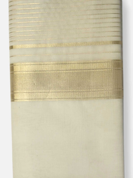 Premium Wedding Handloom Balaramapuram Unaakupaavu Kasavu Mundu for Men