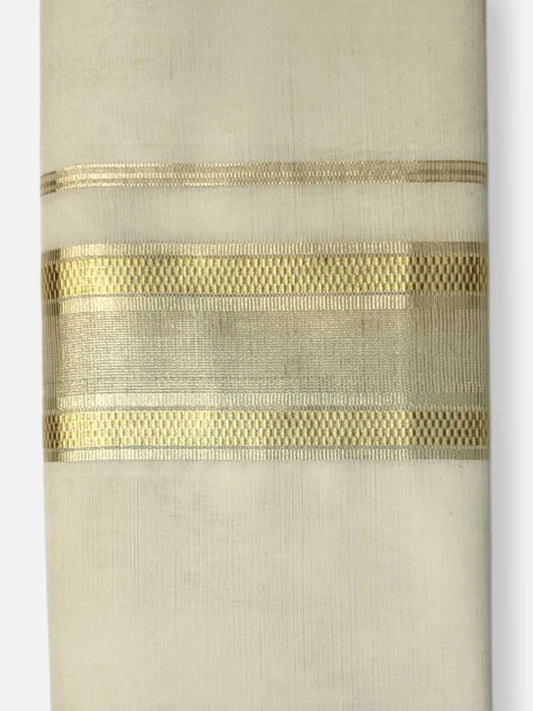 Premium Wedding Handloom Balaramapuram Unaakupaavu Kasavu Mundu for Men