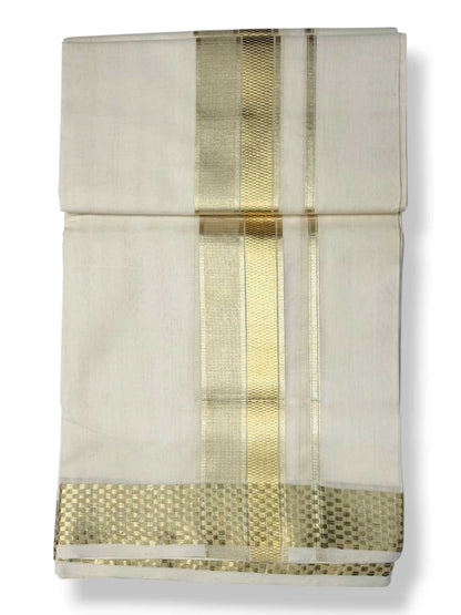 Premium Wedding Handloom Balaramapuram Unaakupaavu Kasavu Mundu for Men