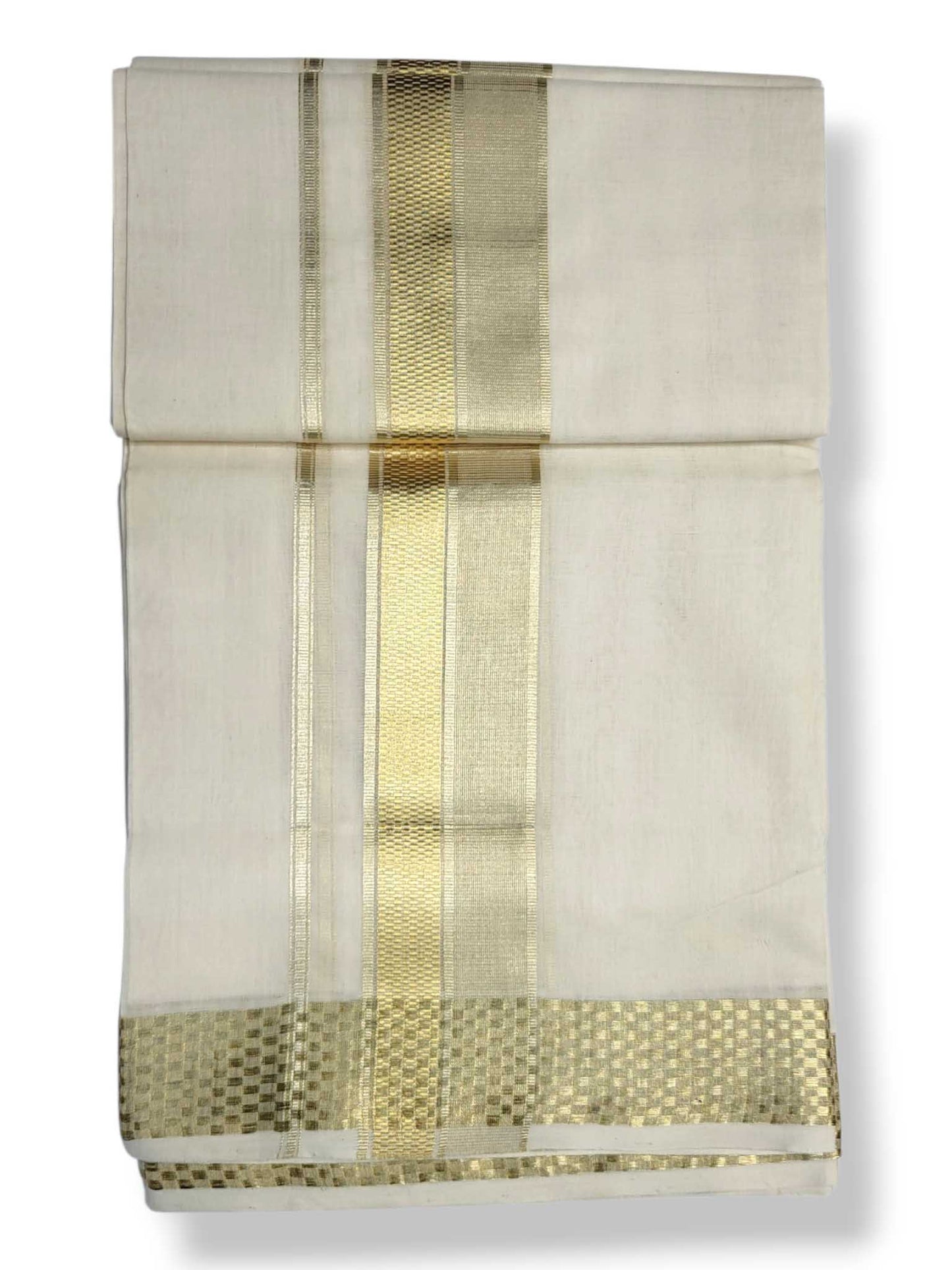 Premium Wedding Handloom Balaramapuram Unaakupaavu Kasavu Mundu for Men