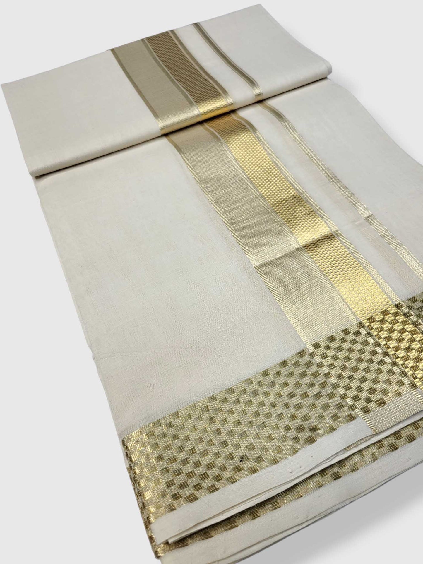 Premium Wedding Handloom Balaramapuram Unaakupaavu Kasavu Mundu for Men