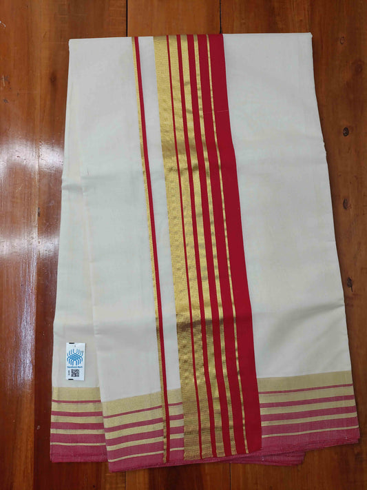 Kerala Saree Balaramapuram Handloom with Red & Black Colour