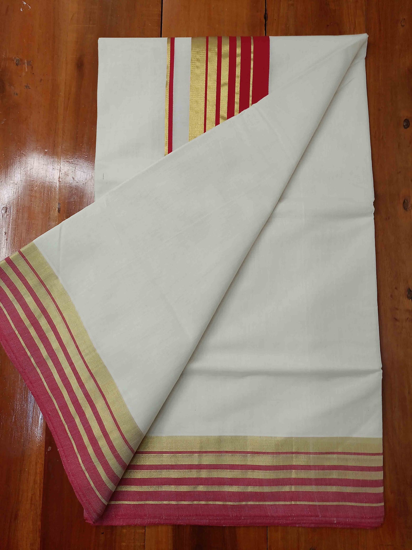 Kerala Saree Balaramapuram Handloom with Red & Black Colour