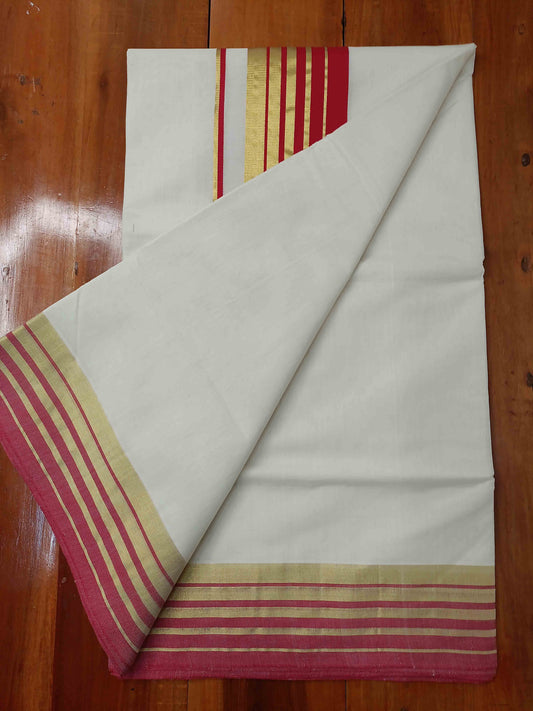 Kerala Saree Balaramapuram Handloom with Red & Black Colour
