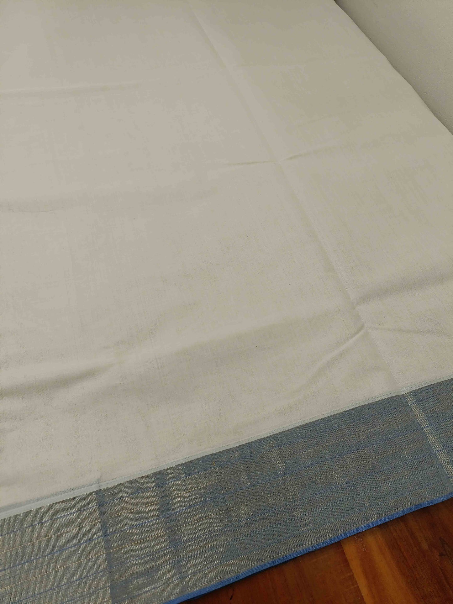 Kerala Saree Balaramapuram Handloom with Blue & Gold Colour