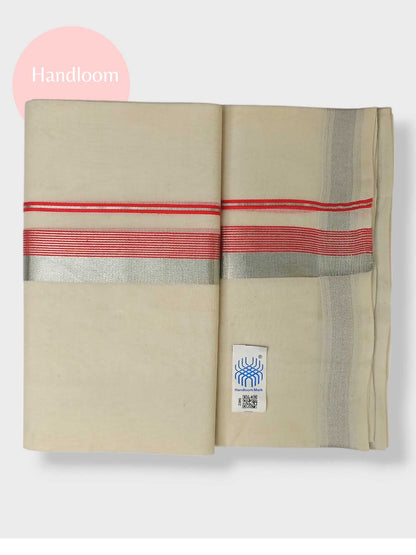 Original Balaramapuram Handloom Kasavu Mundu for Men