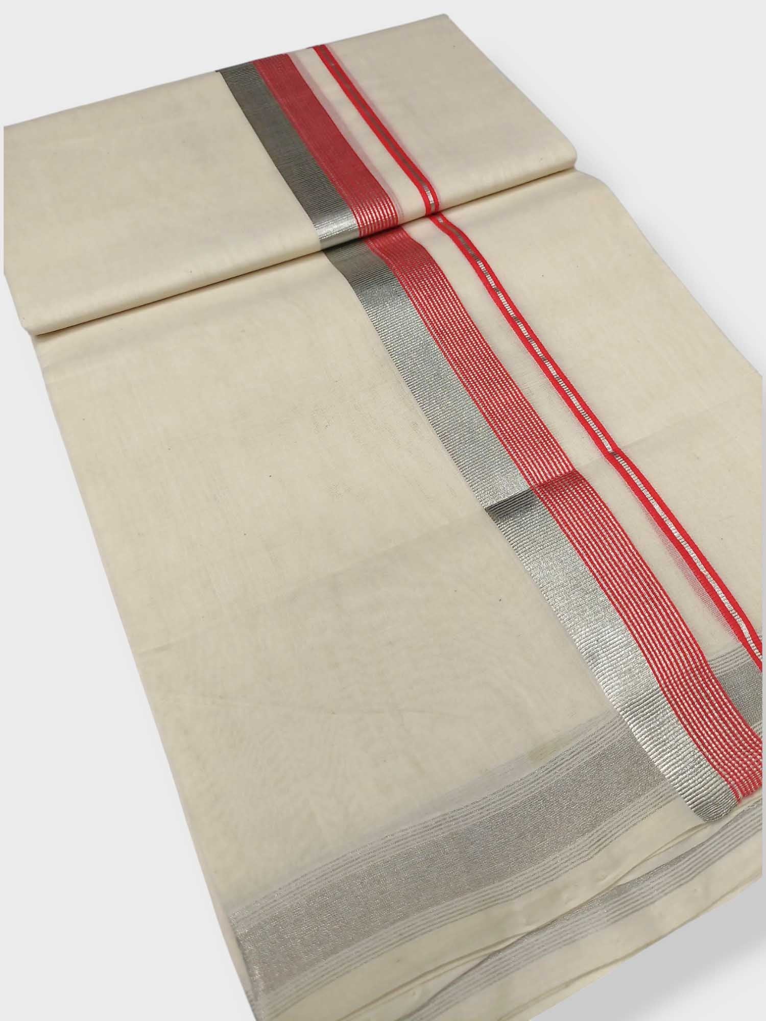 Original Balaramapuram Handloom Kasavu Mundu for Men